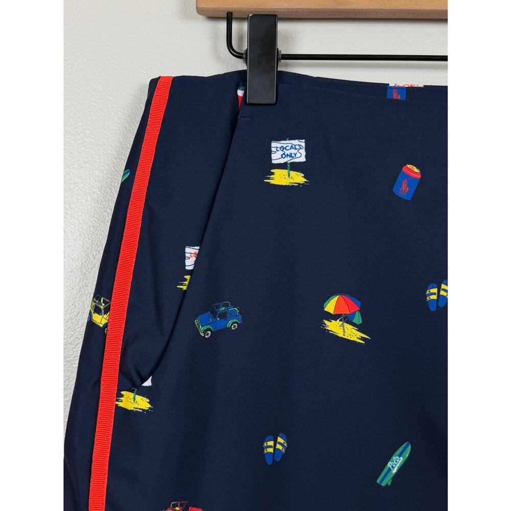 Polo Golf Ralph Lauren Beach Print Skort Blue Size 8 Pickleball Tennis Outdoors - Picture 5 of 14